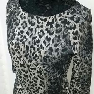 B2G1 NWOT The Limited Leopard Print Grey Dress